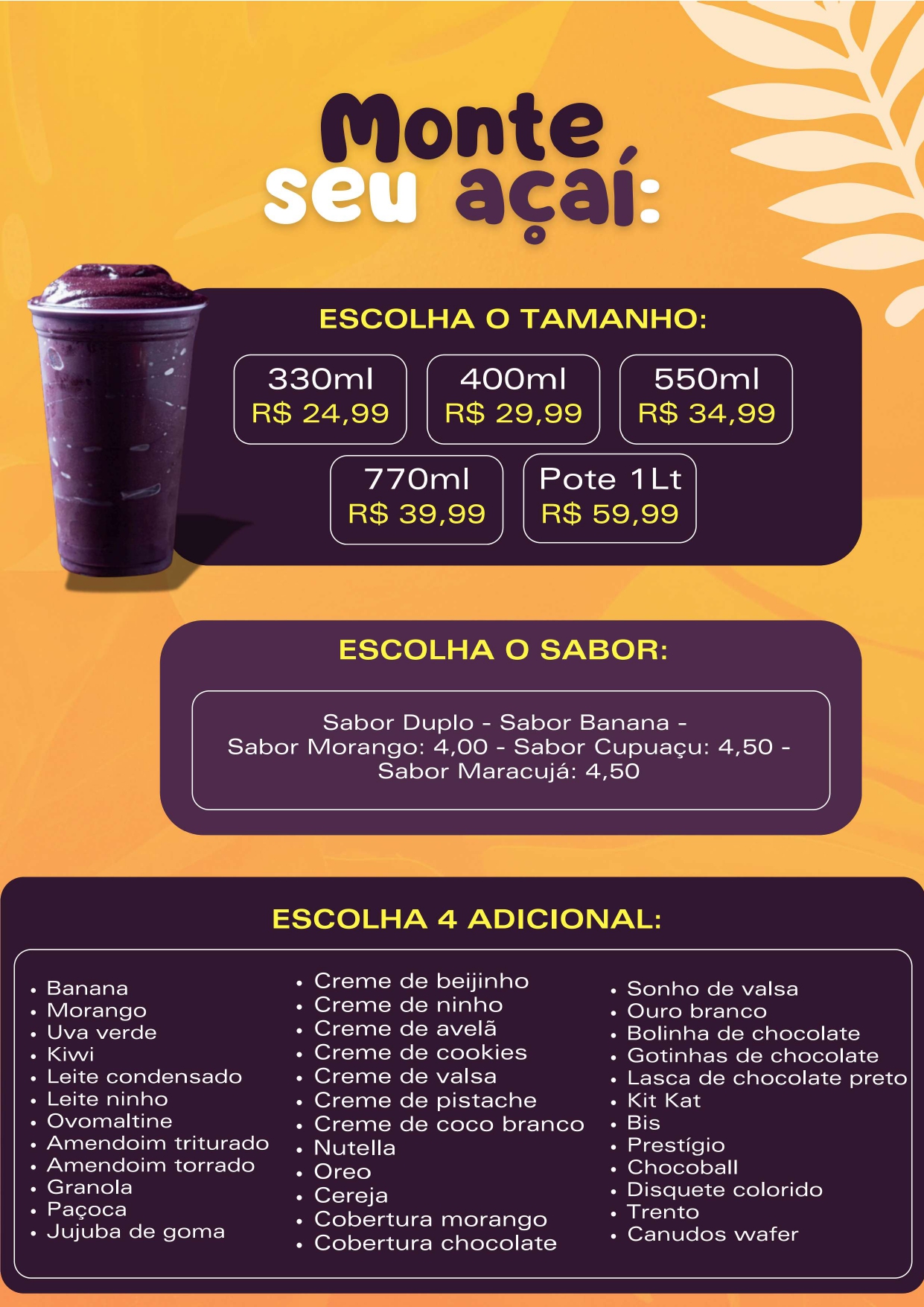 Monte seu Açaí