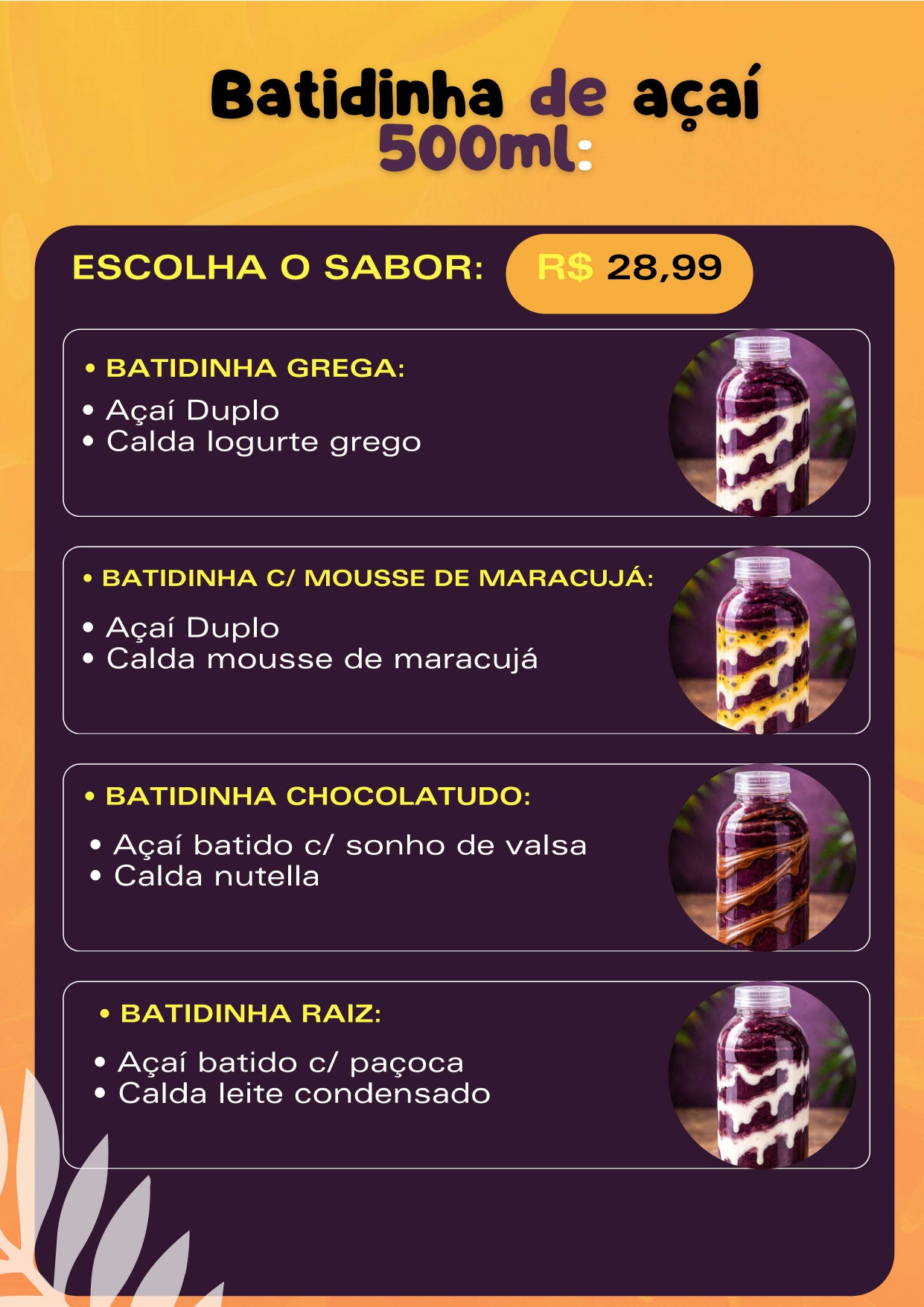 Batidinha de Açaí 500ml