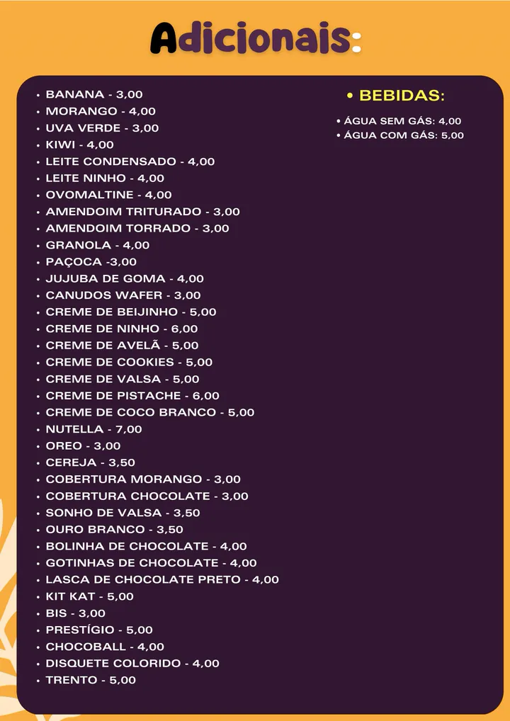 Adicionais & Bebidas
