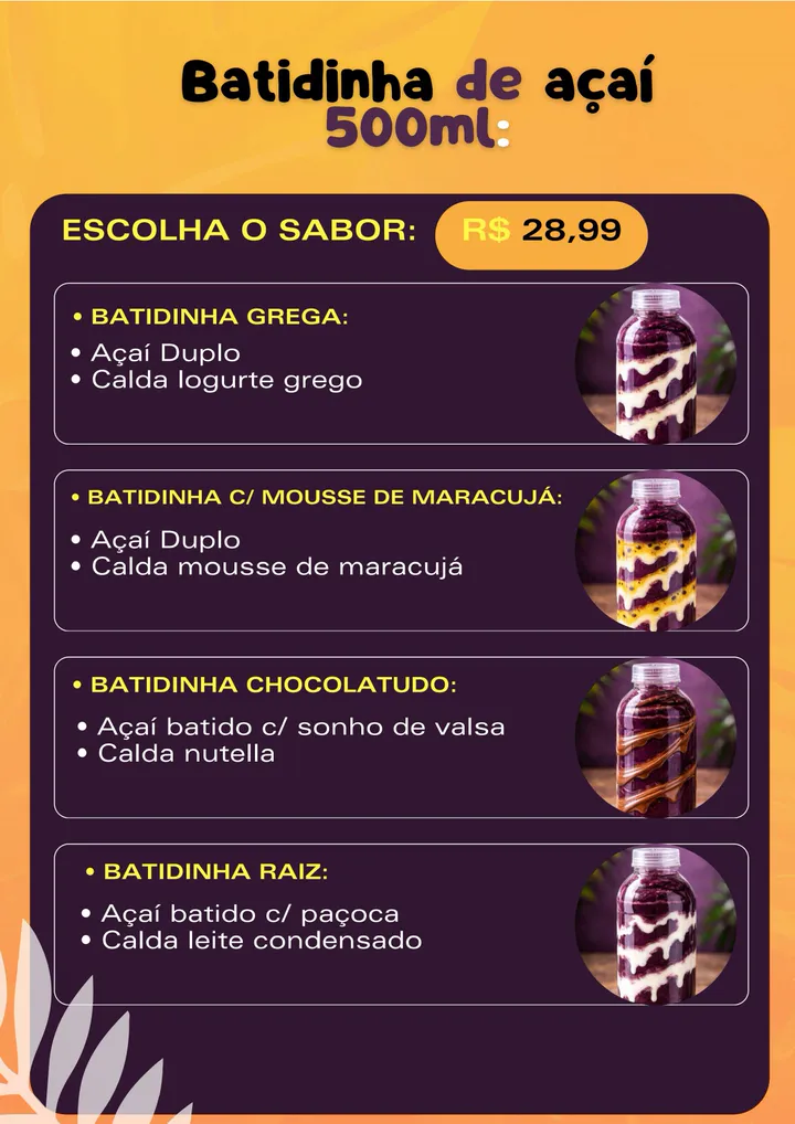Batidinha de Açaí 500ml