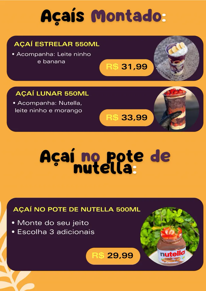 Açaí no Pote de Nutella