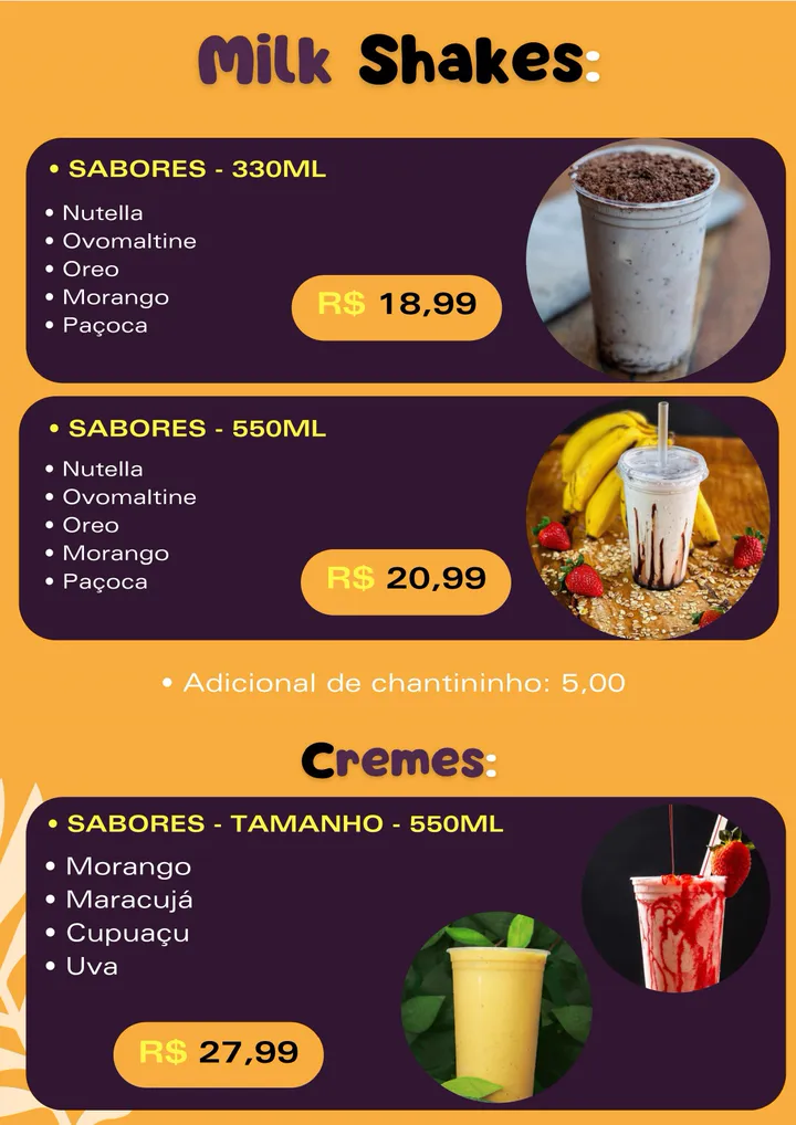 Milk Shakes & Cremes